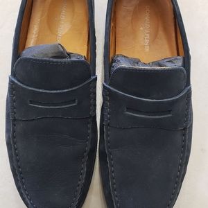 Donald J pliner men's size 8 blue suede slip-on loafers shoes